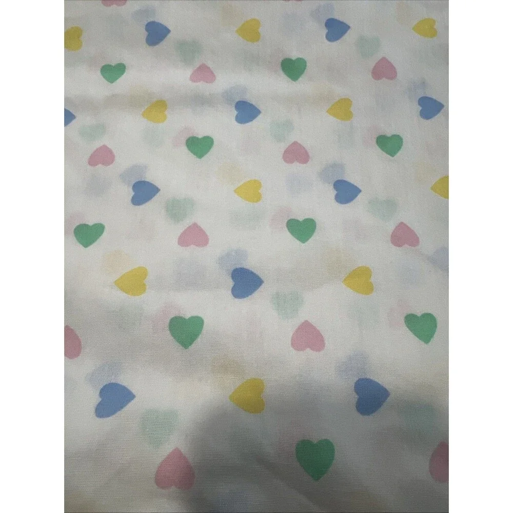 Vintage Twin Bed Sheets Girls Hearts Flat & Fitted Sheet Set